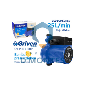 Bomba de agua presurizadora de 1/6HP / 110V